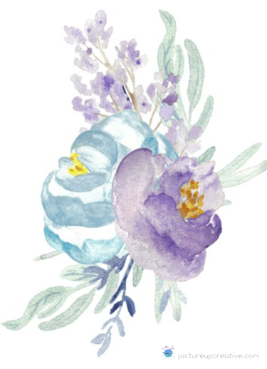 analog colours flowers watercolour style