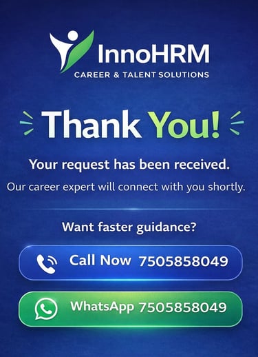 image is about thank you page after form submission at innohrm website