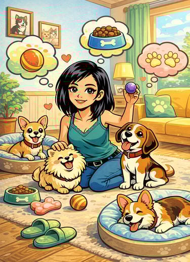 Casa doguitos jugando con perritos