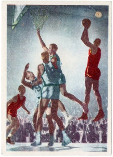 1968 Baggioli Editore Olimpiadi #90 1948 London Olympics Basketball Card