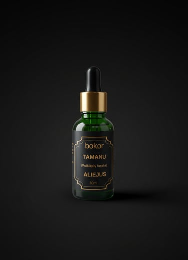 tamanu puiklapiu aliejus limfos masazui kraujotakai veido naturalus skin oil tamanu sausa riebi spuo