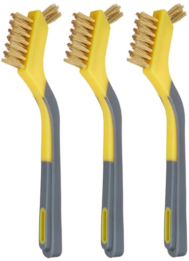 three yellow toothbrushes with a yellow toothbrush