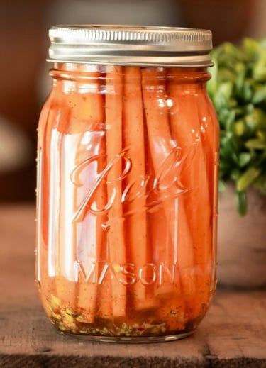 a jar of fermented carrots