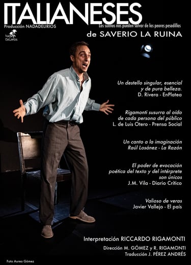 Riccardo Rigamonti en el cartel de Italianeses de Saverio La Ruina