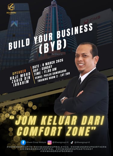 Build Your Business seminar poster featuring speaker Haji Mohd Zahid Bin Ibrahim at Phileo Damansara.