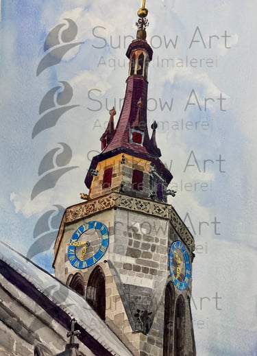 aquarell-tuebingen-stiftskirche-surkow-art-paul-surkow