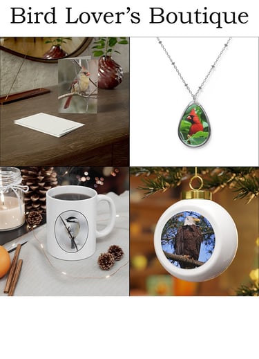 bird mug, bird necklace, bird ornament, bird card