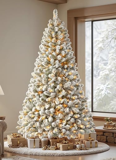 Pre-Lit Artificial Christmas Tree a christmas tree with a white christmas tree