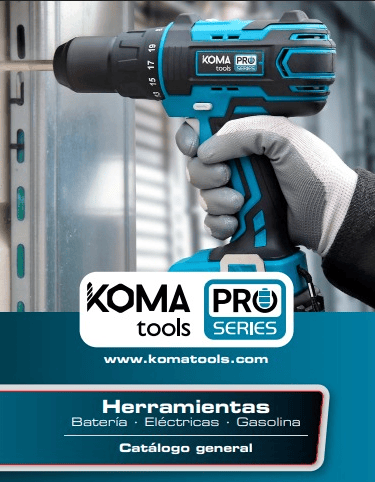 Portadas de los catálogos de herramientas eléctricas, manuales y a batería para descargar. Koma tool