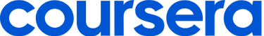 The official Coursera company logo in blue text for online education and learning courses.