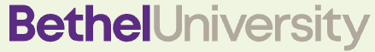 Official Bethel University logo in purple and grey text on a light background.
