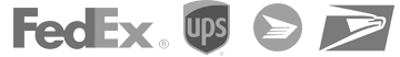 Logos for FedEx, Ups, US Postal