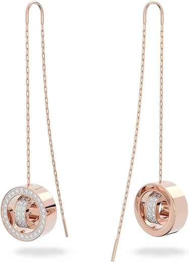 Prom Look Idea Modern Minimalist Neutral. Rose Swarovski Modernist Earrings. Hollow Collection Drop Earrings