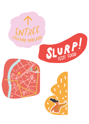 Branding Slurp Liège festi food - signalétique - par Soleado studio