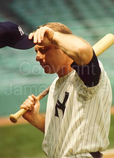 Mickey Mantle at Yankee Stadium in New York City in 1965 by James Drake for Sports Illustrated
