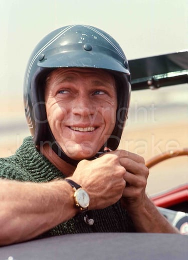 Steve McQueen at Riverside Raceway in California in 1966 by James Drake for Sports Illustrated
