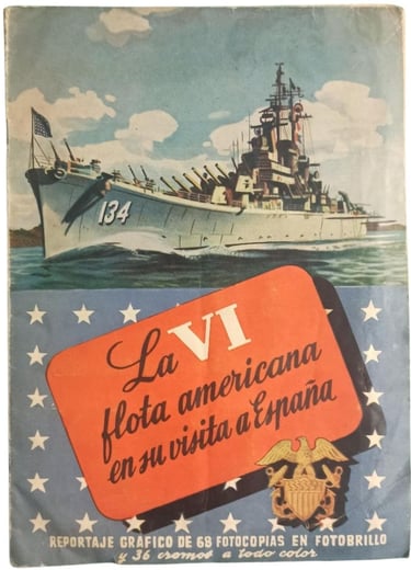 1955 USS Military Basketball Game Spanish Military Cards Album La VI Flota