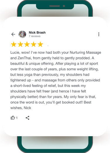 Positive 5 stars KOANNOU Google Review recommended for Zenthai Shiatsu massage therapy in Byron Bay