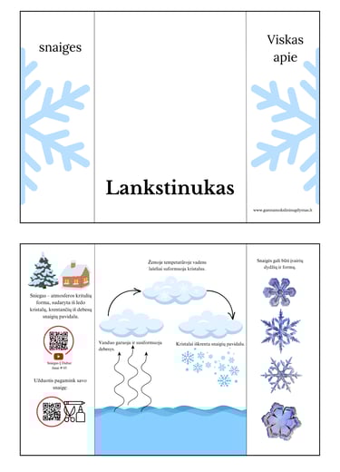 Lankstinukas apie snaiges snaigės žiema veiklu idėja užduotys