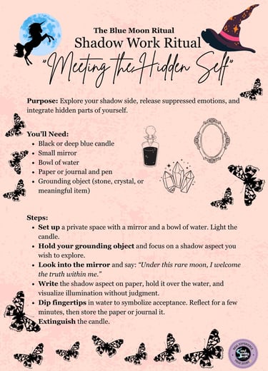 Blue Moon Shadow Work Ritual Soul Sisters Tarot