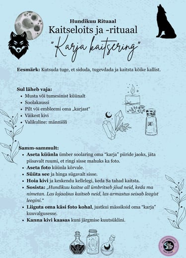 Hundikuu rituaal Kaitserituaal Soul Sisters Tarot