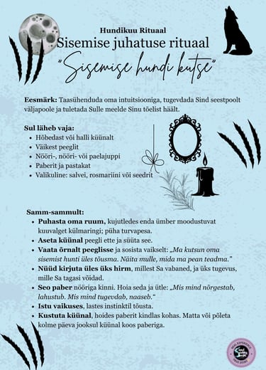 Hundikuu rituaal Sisemise juhatuse rituaal Soul Sisters Tarot
