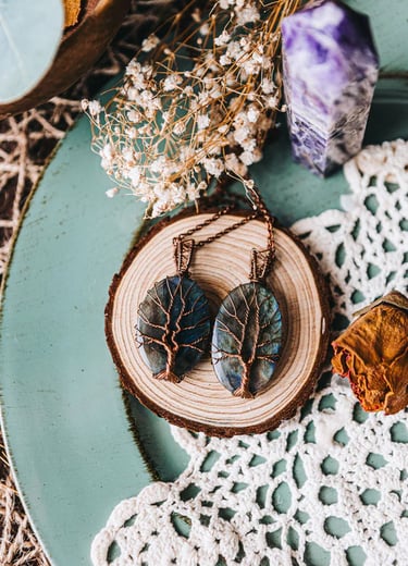 Labradorite Necklaces - Copper Wire Wrapped