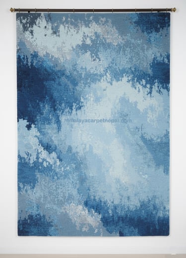 Custom bespoke handmade rugs crafted in Nepal –abstract wall-hanging- Himalaya Carpet Industries