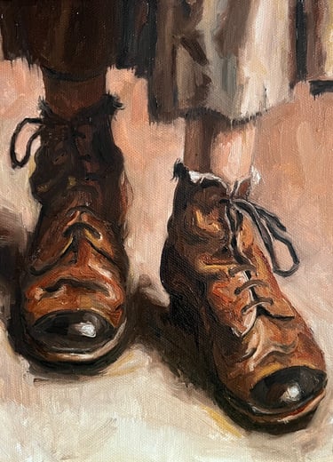 Oil paint on canvas 8x10" Vintage shoes