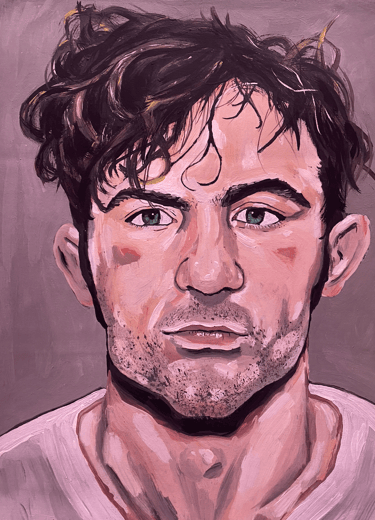 portrait of a white man with dark hair 