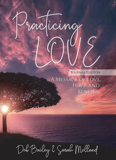 Cover of “Practicing Love Journal Edition” by Sarah Melland featuring daily prompts
