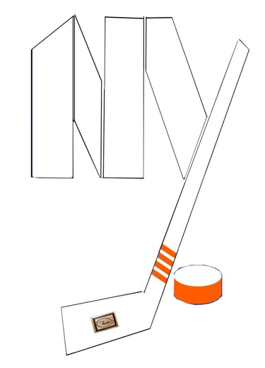 NY ISLANDERS logo richWOODart.com straight line art 