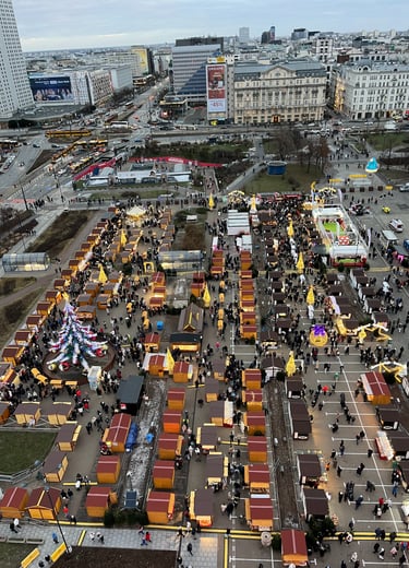Warsaw Christmas Markets from the big wheel