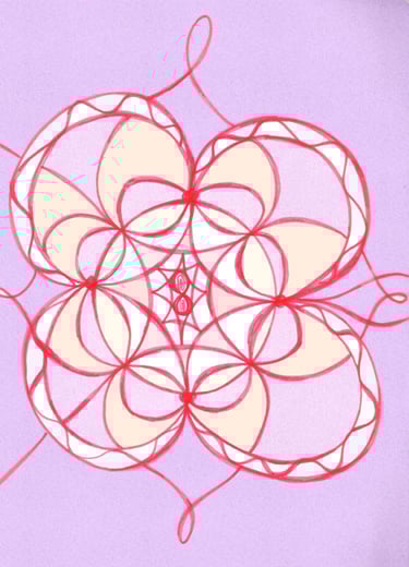 dibujo de un mandala en forma de flor