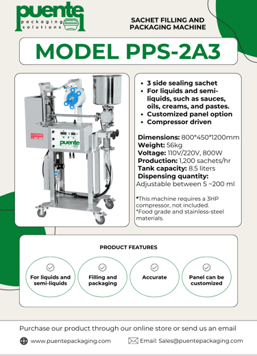 sachet filler brochure