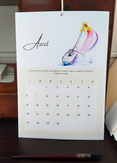 calendrier artiste aquarelle promo