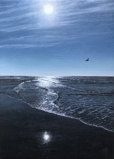 Tableau peinture à l'huile - Lumière de la côte d'Opale