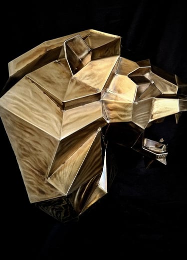 statue inox lion à lyon