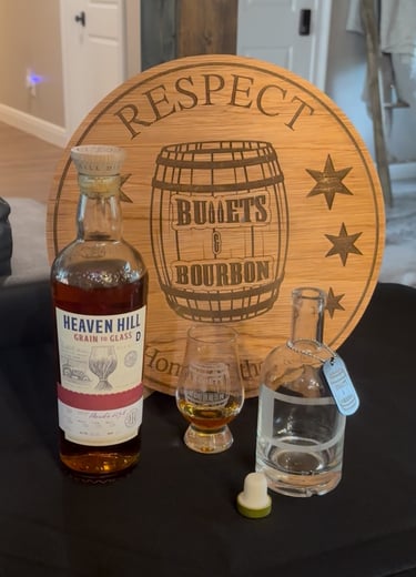 Heaven Hill Grain to Glass on a table crowed bourbon of the year for 2025
