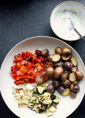 ingredients for zesty potato salad