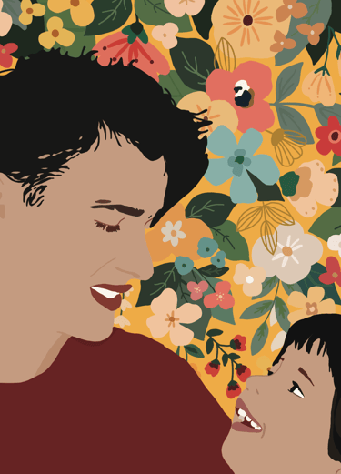 a man and woman are smiling and looking at each other