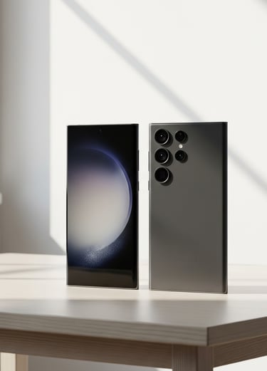 galáxia 25 ultra um par de alto-falantes pretos e prateados sobre uma mesa