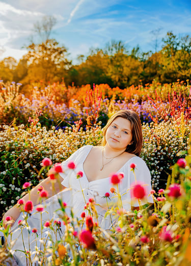 Elizabethtown PA Senior pictures at Country Joy Flowers by a Lancaster PA senior picture photographer