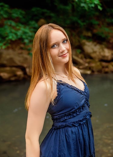 Lancaster PA senior pictures in a creek. Lititz PA senior picture photographer.