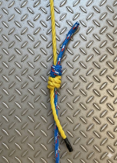 Triple Fisherman's Knot. Best Electrician and Lineman bend for joining ropes