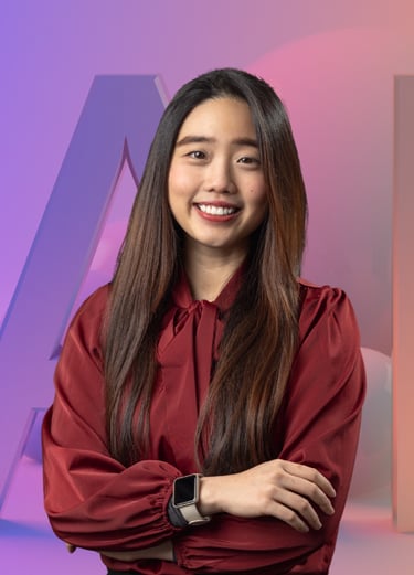 a woman in a red shirt and a watch on her wrist