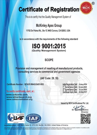 ISO 9001:2015 Certification
