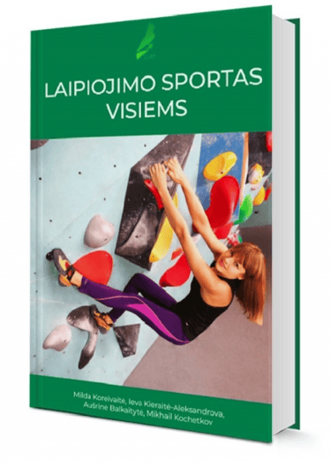 a book with a woman climbing