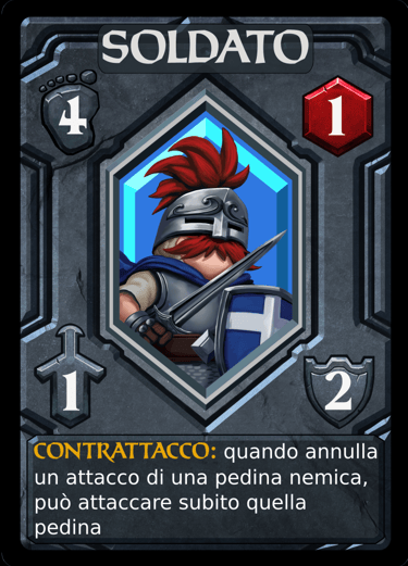 una carta da gioco che raffigura un soldato