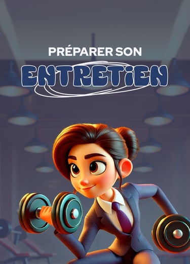 Une femmes avec des haltères pour préparer son entretien professionnel